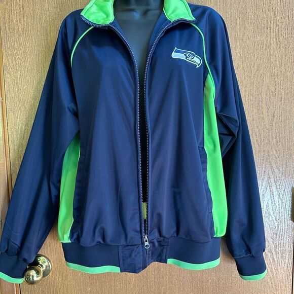 NFL  Seattle Seahawks Zip Up Jacket Blue and Green| Women Size Large - Picture 13 of 16